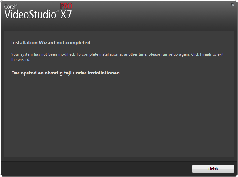 corel videostudio pro x7 not opening